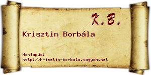Krisztin Borbála névjegykártya