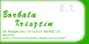 borbala krisztin business card